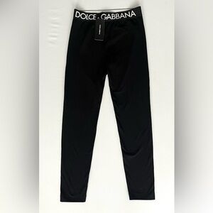 Dolce & Gabbana Black Jersey Leggings with Branded Elastic